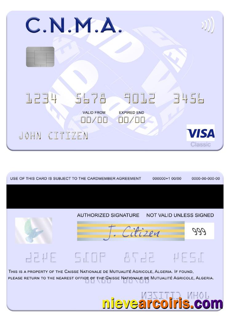 Algeria Caisse Nationale de Mutualité Agricole visa card
